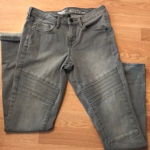 Grey Detailed Mid-Rise Skinny Jeans